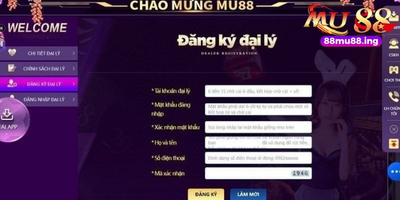 Hướng dẫn cách thức đăng ký đối tác MU88 cho khách hàng