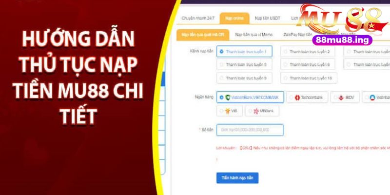 Thực hiện đúng các bước hướng dẫn khi nạp tiền MU bằng mã QR